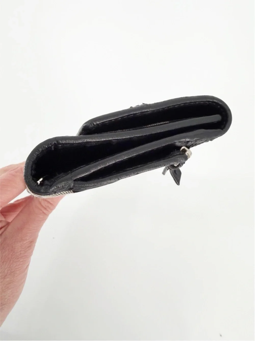 Coach SOHO Pleated Signature Wallet Black and Gray